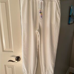 Stoney Clover Lane Target White Jogger Pants New!